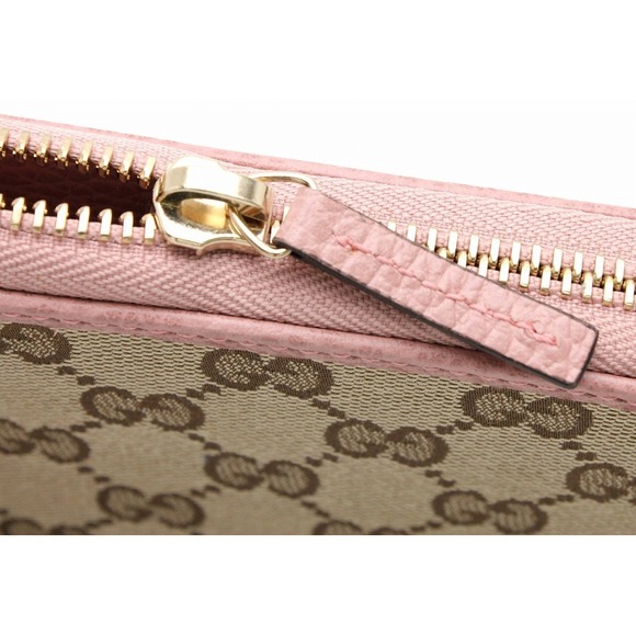 Gucci GG Canvas Zippy Wallet Leather Light Pink - Picture 5 of 9